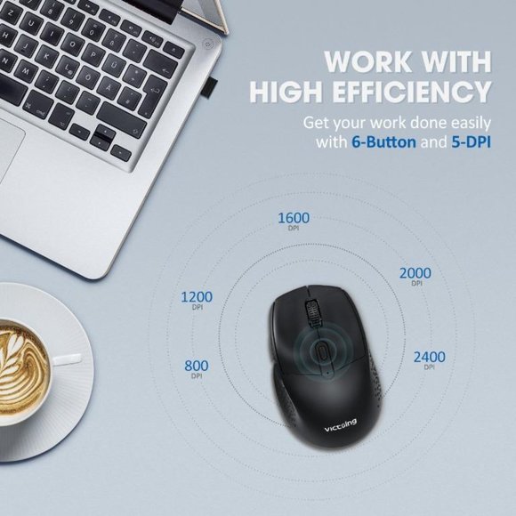 VicTsing Wireless Mouse Ergonomic Whisper Comfortable PC307A - Picture 5 of 8